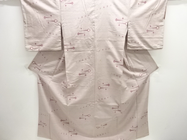 JAPANESE KIMONO / ANTIQUE KIMONO / SILK / TSUMUGI / WOVEN WOVEN CROSS KASURI PATTERN